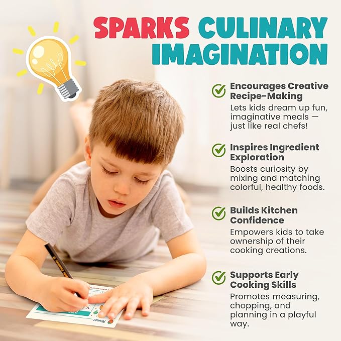 Kids Knife Set for Real Cooking | Skin Safe Chef Set for Ages 3+ with Rainbow Blades, Cutting Board, Scraper, Recipe Cards | Jr Chef Cooking Gift for Teens & Kids (16 Pcs)