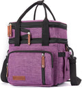 MOV COMPRA Purple Lunch Bag Women, Expandable Insulated Lunch Box for Work, Large Lunch Bag Leakproof Lunch Box Cooler Bag（Purple）