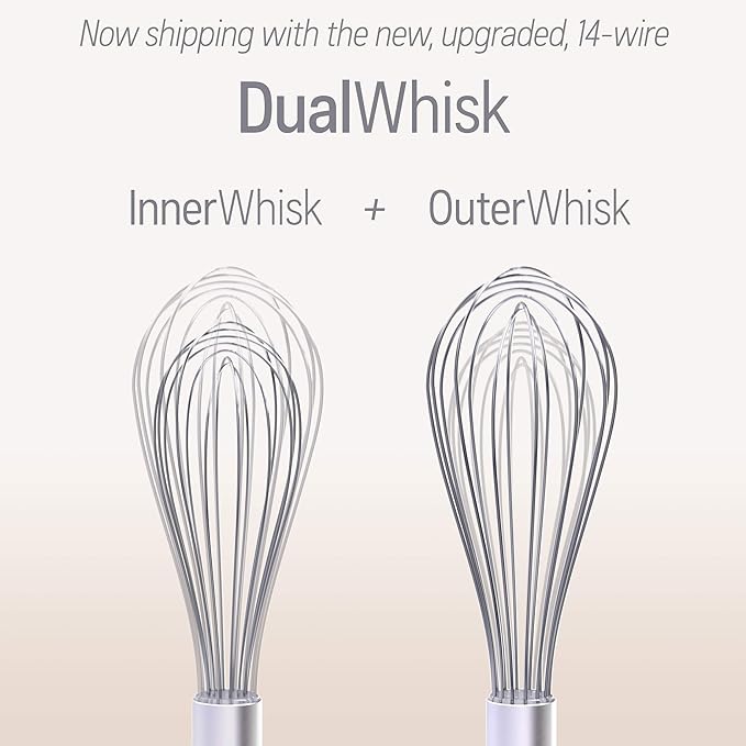 Whisk Wiper - Wipe a Whisk Easily - Multipurpose Kitchen Tool, Made In USA - Includes 11" Stainless-Steel Whisk - Cool Baking Gadget, A Great Gift For Men and Women (Color: Red)