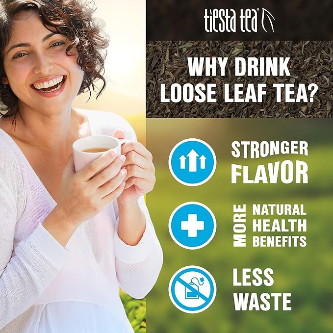 Tiesta Tea - Cocoa Mocha, Loose Leaf, Tiramisu Coffee Black Tea, Premium Blend, High Caffeinated Holiday, Make Hot or Iced Brews Up to 200 Cups, 16 Ounce Resealable Bulk Pouch