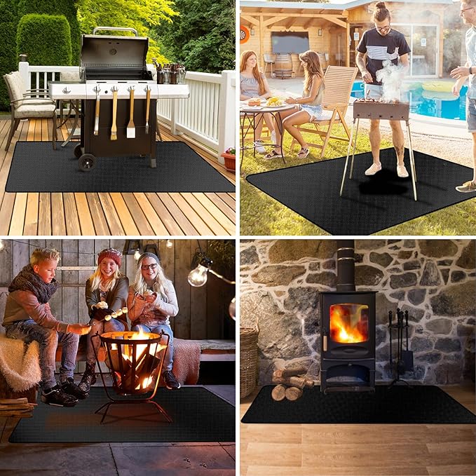 65X48in Grill Mats for Outdoor Grill,Fits Most Grills, Smokers, Griddles and Outdoor Charcoal, Flat Top,Deck and Patio Protector