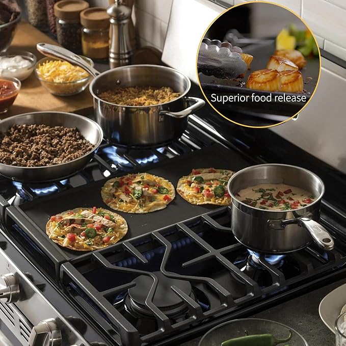 Allstare WB31X24738 Griddle Replacement Parts for GE Gas Stove Parts WB31X49806 Cast Iron Center Griddle Plate 19.5" x 9" General Electric Gas Range Stove Top Griddle GE Cooktop Flat Top Pan 1 Pack