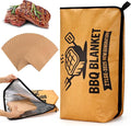 Christmas BBQ Blanket for Resting Meat - 21" Reusable Leakproof 5-Layer Insulated Smoker Bag with 20 Butcher Papers, Smoker Accessories & Gifts for Men (Turkey, Pork, Beef)