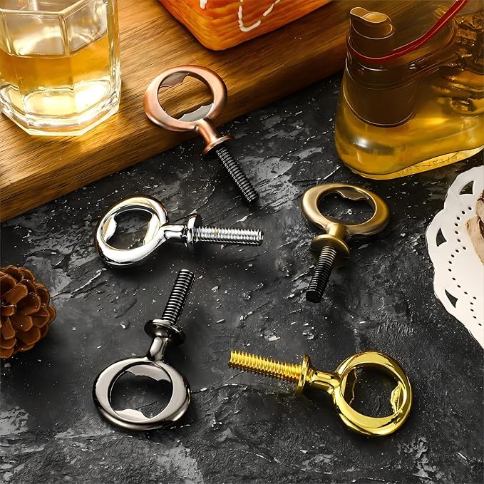 Patelai 30 Pieces Metal Bottle Opener Kit Blank Stainless Steel Bottle Opener Inserts Hardware for Wedding Wine Party DIY Project Craft Wood Turning