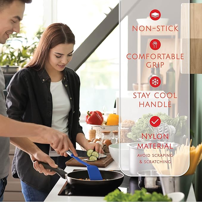 Kitchen Utensils Set, Cooking Utensil Set Kitchen Gadgets, Pots and Pans set Nonstick and Heat Resistant, 24 Pcs Nylon and Stainless Steel, Spatula Set, Apartment Essentials Kitchen Cookware Sets
