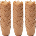 Ruisita 150 Pieces Mini Baking Cups Tulip Baking Cups Cupcake Liners Muffin Liners for Wedding, Birthday, Christmas, Baby Shower Parties (Natural)