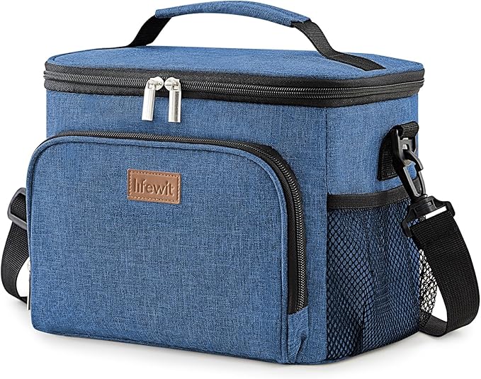 Lifewit Reusable Insulated Lunch Bag for Men, Lunch Box Women, Portable Cooler Freezable Soft Lunchbox Leakproof with Adjustable Shoulder Strap for Adult for Work Picnic or Travel, Blue 15L, 24-Can