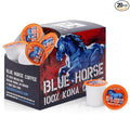 Blue Horse 100% Kona Coffee Pods, Medium Roast, 20ct Single Serve, Compatible with K Cups 2.0, Farm Fresh, Authentic Arabica Beans from Hawaii’s Big Island for a Smooth, Rich Flavor