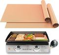 UBeesize 2 Pack Nonstick Copper Grilling Mats for 22 Inch Blackstone Griddle, Resuable Cooking Mats for Grilling, BPA and PFOA Free Heavy Duty BBQ Grill Mats, Griddle Accessories Kit -22 x 16 Inch