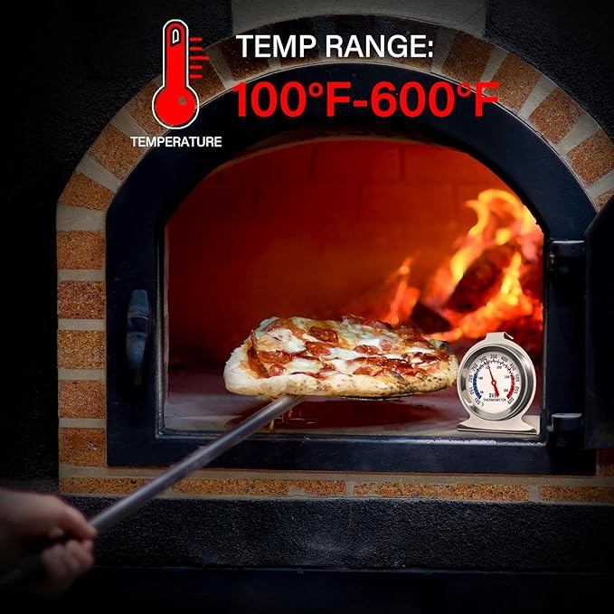 10 Pack Oven Thermometer 50-300°C/100-600°F Stainless Steel Oven Thermometers with Large Dial, Oven Temperature Gauge for BBQ Cooking Baking Grill Smoker