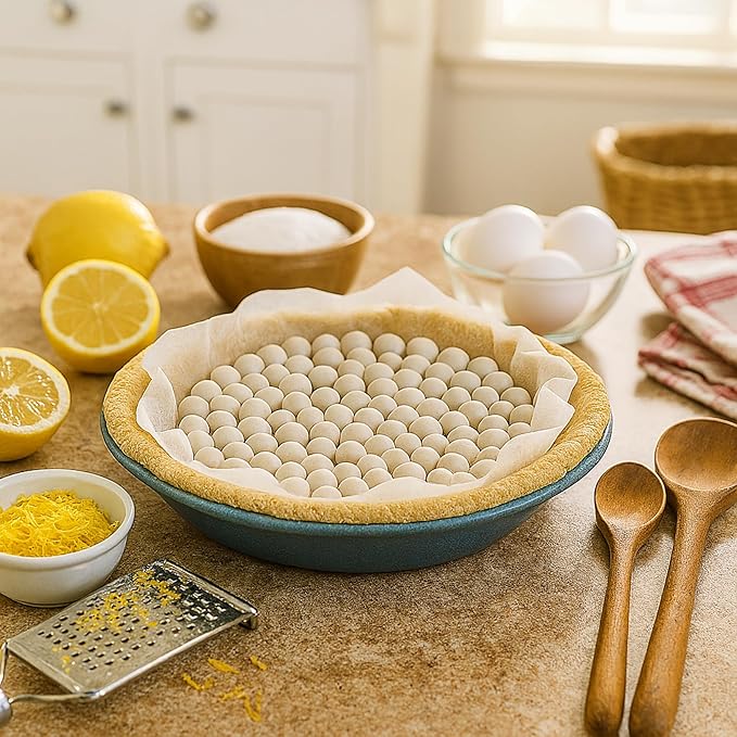 Mrs. Anderson's Baking Pie Weights | Natural Ceramic Stoneware Beads for Blind Baking | Heat-Safe, Food-Safe, Easy to Use | Prevents Shrinking, Puffing, Bubbling | Individual Weighted Balls