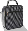 Lunch box Lunch bag for men women Insulated Lunchbox Lunch bags for Work Picnic Travel (Black polka dot)