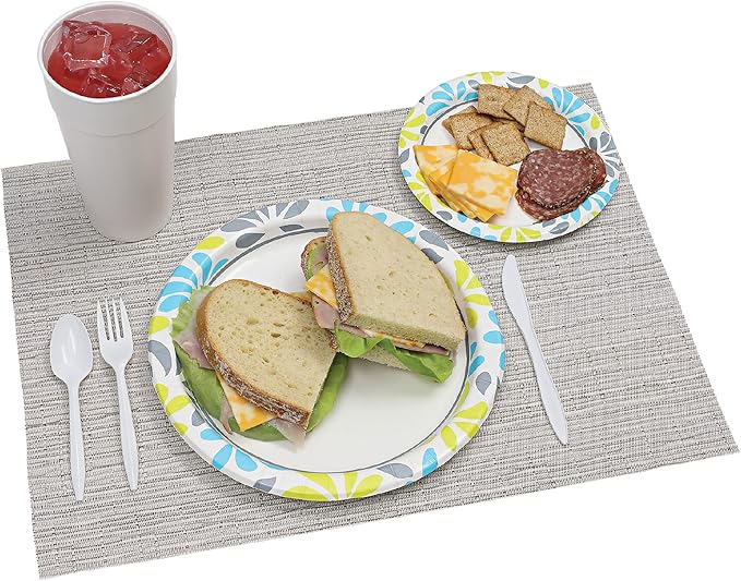 Genuine Joe Printed Paper Plates, 7" (Pack of 125)