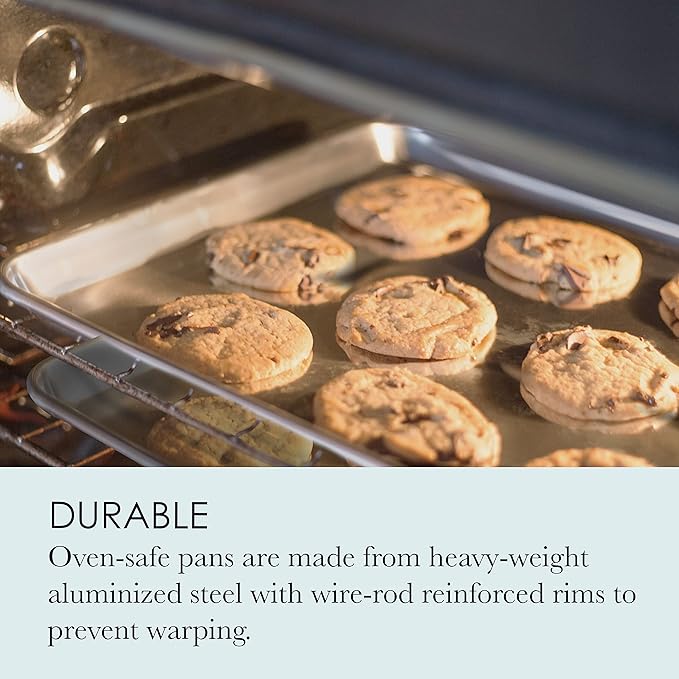 Chicago Metallic Commercial II Traditional Uncoated 16-3/4 by 12-Inch Jelly-Roll Pan, Perfect for making jelly rolls, cookies, pastries, pizza, one-pan meals, and more, Set of 2
