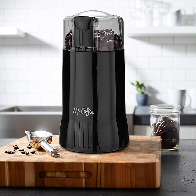 Mr. Coffee Electric Coffee Grinder|Coffee Bean Grinder| Spice Grinder, Black