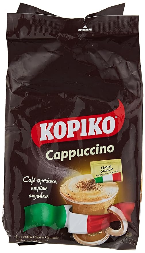 Kopiko Kopiccino with Choco Granule - Instant Cappuccino flavor coffee (10 sachets)