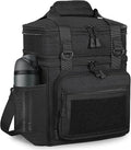 GLENKEY Double Deck Insulated Lunch Box, Expandable Large Lunch Bag Leakproof Cooler Bag Lunch Pail for Men Women Adults Work Shifts Travel Daytrip, Black