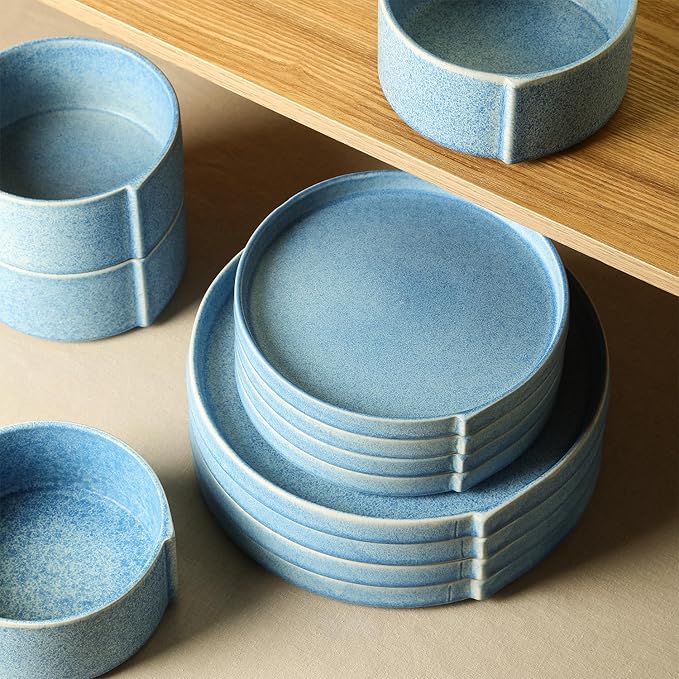 Stone Lain Bao 24-Piece Dinnerware Set Stoneware, Blue