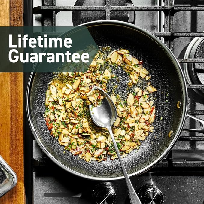 HexClad Hybrid Nonstick 3-Piece Cookware Set, 8" Pan, 8" Lid, and 12" Griddle Pan