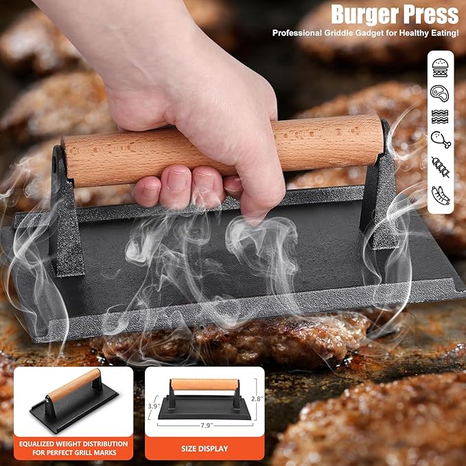 42pcs Griddle Accessories Kit for Blackstone, Flat Top Grill Spatula Set with Enlarged Spatulas, Melting Dome and Burger Press, Professional Hibachi Tools Gifts for Outdoor BBQ Teppanyaki