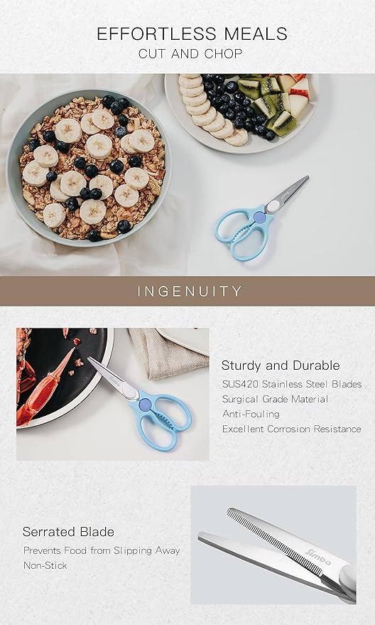 Simba Premium Portable Safety Food Scissors (Blue)