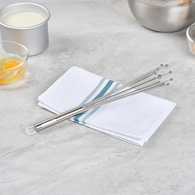Restaurantware-German Standard 12.6 Inch Ball Whisk, 1 Dishwashable Kitchen Whisk - Ergonomic Handle, Durable, Stainless Steel Manual Egg Beater, Suitable For Whisking, Stirring, Mixing, Beating