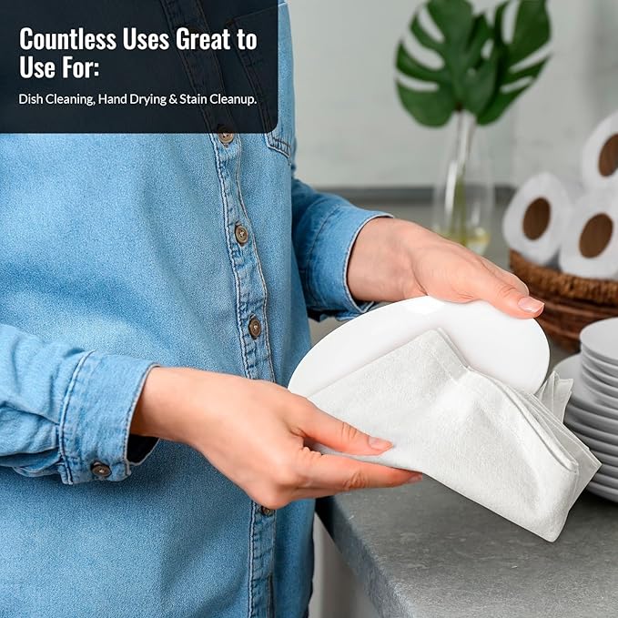 ROYALE LINENS Flour Sack Towels – 12 Pack 28x28 Inch White Kitchen Dish Towels – 100% Cotton Tea Towels for Bread Proofing, Cheese Straining, Baking, Cleaning, Drying, Embroidery, Multipurpose Use