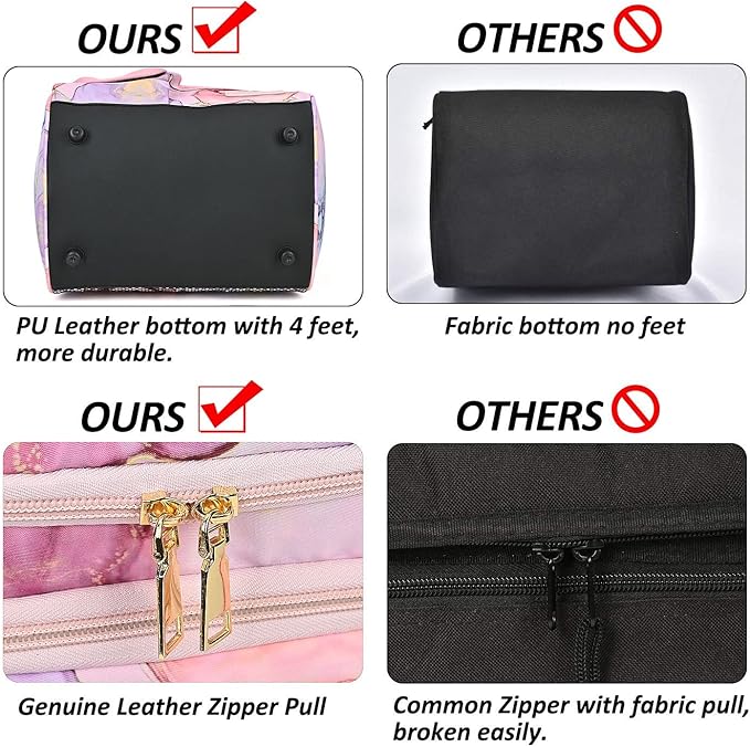 LOKASS Lunch Box for Women-Double Deck Insulated Adults Lunch Bag with Removable Shoulder Strap- Cute Wide Open Lunch Tote for Work/Office/Picnic/Beach/Travel (Pink)
