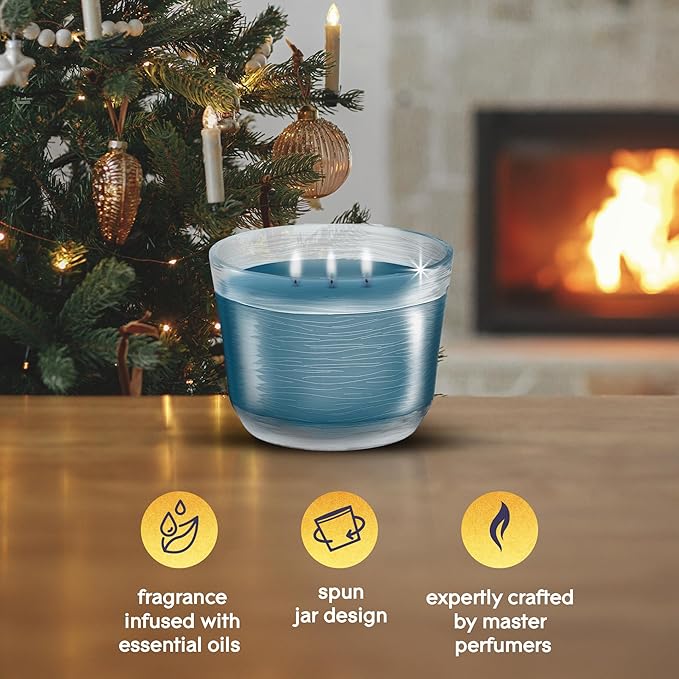 Glade 3-Wick Scented Candle Jar, Embers & Sandalwood, Air Freshener Infused with Essential Oils, 6.8 Oz, 3 Count