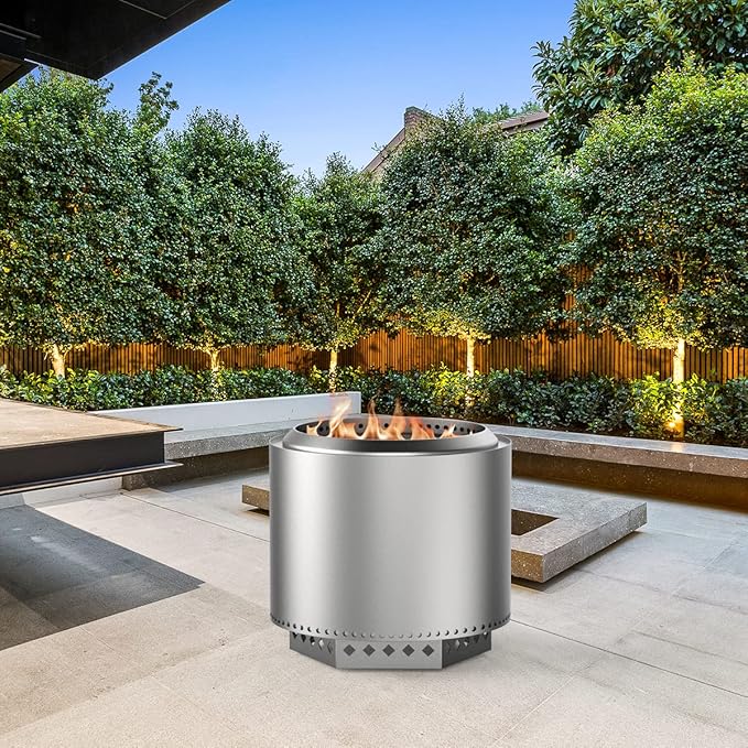 Fire Pit Stand for Solo Stove Bonfire 19.5", Hexagon Bonfire Stoves Support Stand, 304 Stainless Steel Fire Pit Accessories for Solo Stove, Stand Use on Other Fireplace Camping Accessories