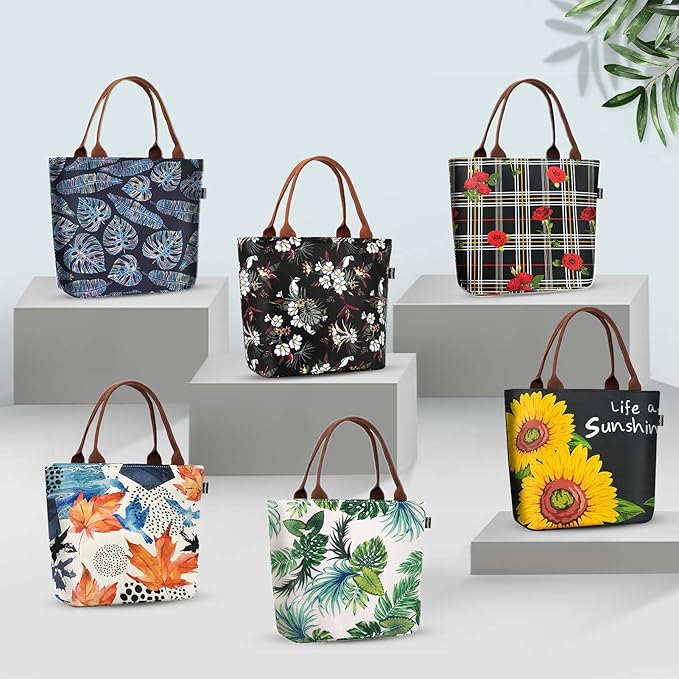 Gloppie Lunch Bag Women Insulated Lunch Box for Women Sunflower Lunch Tote Leakproof Cooler Purse for Work Loncheras para mujer 9L