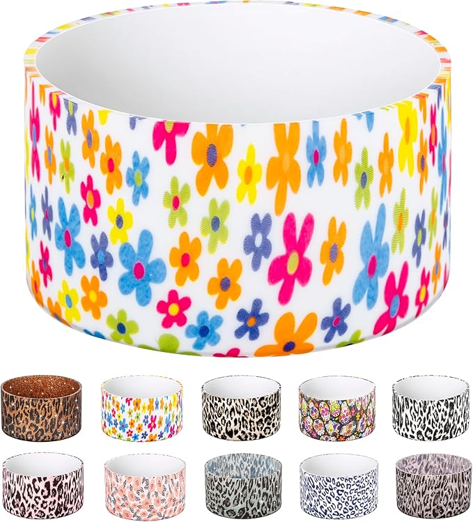 Silicone Boot for Stanley Quencher Tumbler 20/30/40 oz & Stanley IceFlow 20/30oz,Owala 24/40 oz, Cup Boot Sleeve 40oz Bottom Protector for Bottom Size 2.8-2.95" Cups & Bottles BPA-Free(Colorful Flower