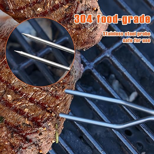 Meat Thermometer Fork with Electronic Ready Alarm, Digital Cooking Thermometer with Instant Read, LCD Display and Led Light, Grill Thermometers for BBQ Grilling Gadgets Steak Pork