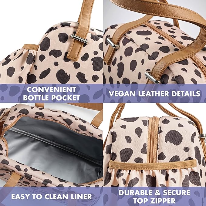 Fit & Fresh Laketown Soft Liner Insulated Lunch Bag, Cheetah Graphic