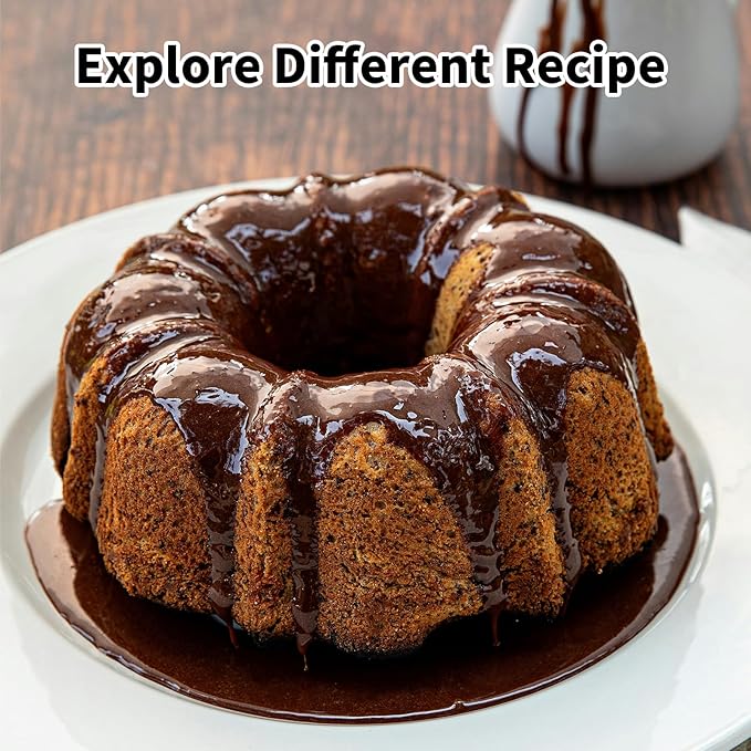9.5" Non-stick Cake Pan, Heavy Duty Carbon Steel Fluted Tube Round Baking Pan,Buntz Pound Cake Pan Mold,Tube Bakeware,Baking Mold for Jello,Gelatin,Chocoflan,Flan - 2 PCS