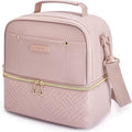 TOURIT Lunch Bag Women Double Deck Lunch Box Insulated Lunch Cooler for Women Men Work, Pink