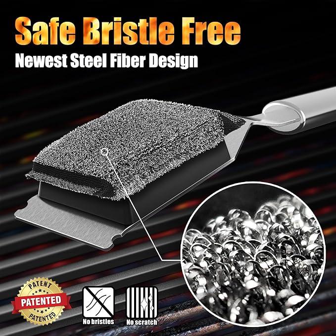 GRILLART Grill Brush Brsitle Free Replacement Head - 1PCS