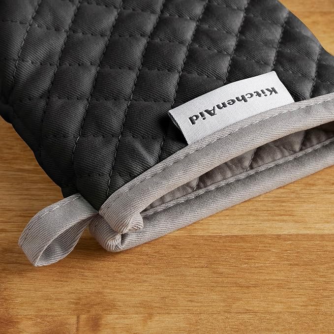 KitchenAid Asteroid Mini Oven Mitt Set, 5.5"x8", Black, 2 Piece