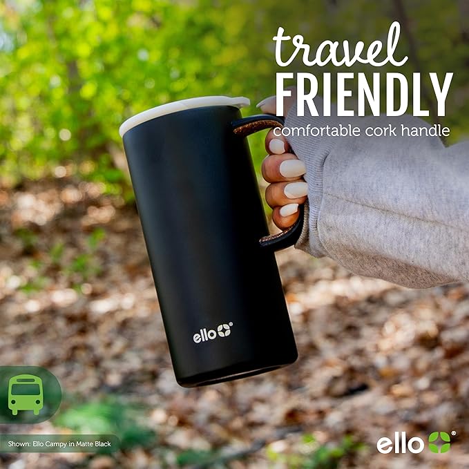 Ello Campy 18oz Stainless Steel Travel Mug with Handle and Leak Proof Lid | Vacuum Insulated Coffee Cup for Hot or Cold Drinks | Reusable, BPA Free | Gift for Coffee Lovers, Navy