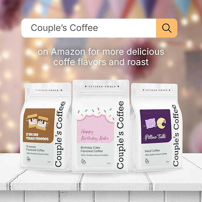Couple’s Coffee Ground Coffee | Medium Roast Birthday Cake Flavored Coffee | Gives Back to Military Families | Happy Birthday Babe Birthday Gift | Made with 100% Arabica Beans | 12oz