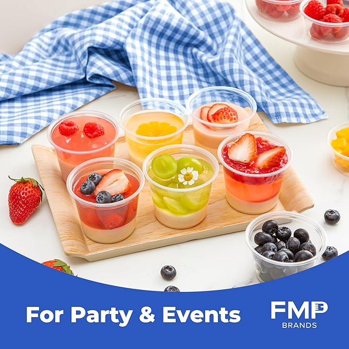 Fit Meal Prep 2500 Pack 1 oz BPA Free Condiment Cups No Lids, Disposable Jello Shots Containers, Small Dipping Sauce Cups, Plastic Ramekins in Bulk, Stackable Souffle Cups for Sample, Portioning