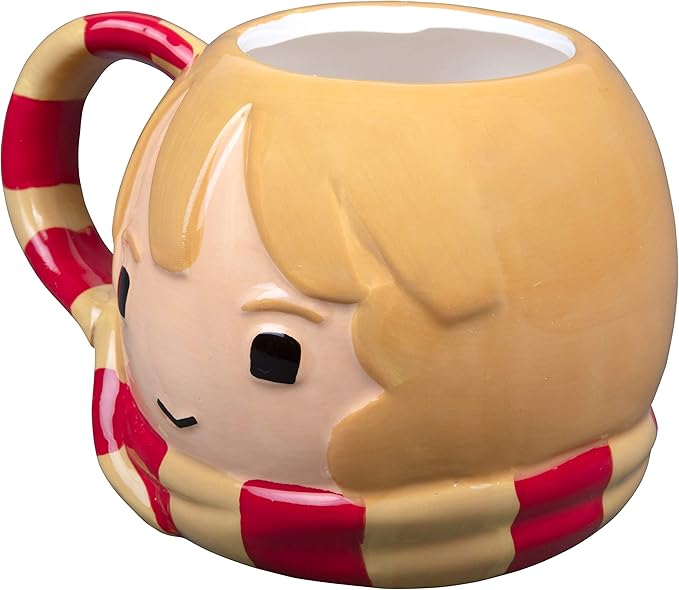 Harry Potter Hermione Granger Coffee Mug, 24 oz - Cute Chibi Design with Gryffindor Scarf Handle - Officially Licensed - Book & Movie Gift for Kids, Teens, Adults
