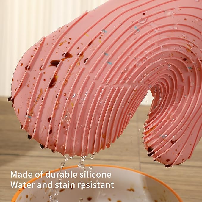 4 Pieces Oven Mitts of Macaron Color Thickened Non-Slip Silicone Kitchen Gloves, Heat Resistant up to 750F, Essential for Kitchen Baking (Pink)