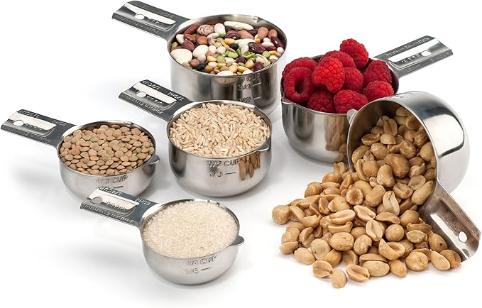 Hudson Essentials Stainless Steel Measuring Cups Set (6 Piece Set)