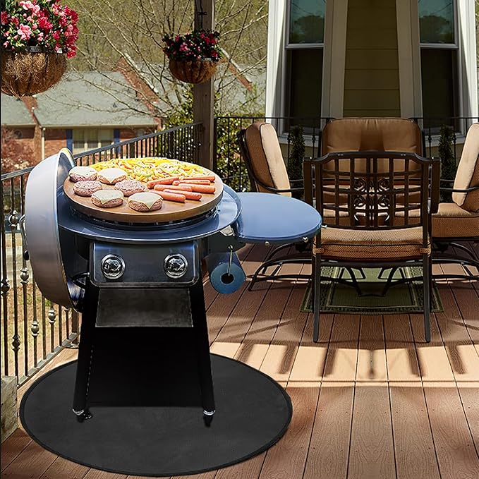 40" Fire Pit Mat for Solo Stove Bonfire, Round Fireproof Firpit Mats under Fire Pit,Camping Stove Mat for Solo Stove Accessories,under Grill Mat for Outdoor Grill,Deck Patio Protector BBQ Mat,Portable