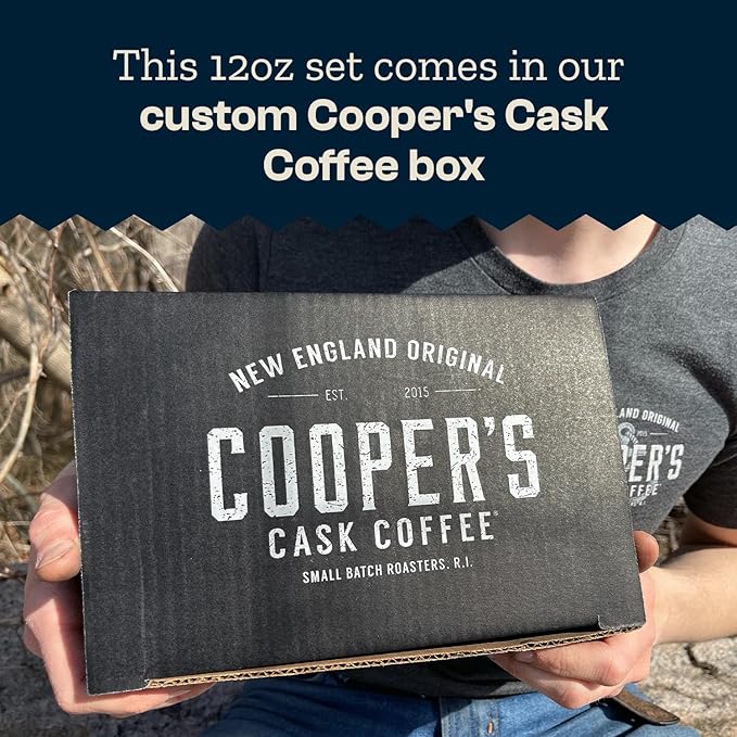 Bourbon Barrel Aged Coffee Whole Bean Set, 3 Bags - Single Origin Sumatra Whiskey, Ethiopian Rye, Rwanda Rum Roasted Coffee Beans, 12oz