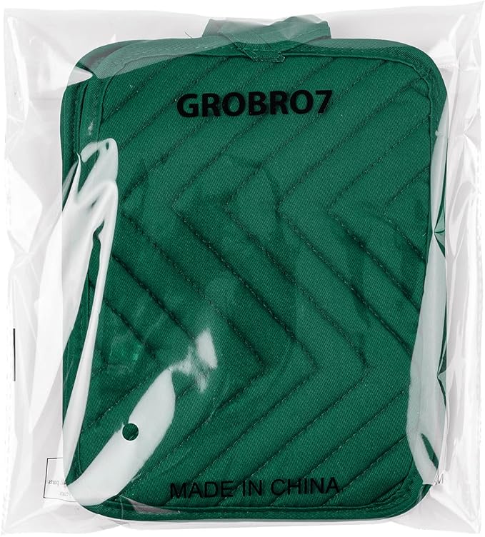 GROBRO7 5Pack Pot Holders for Kitchen Heat Resistant Cotton Potholder Multipurpose Hot Pads Machine Washable Oven Mitts with Pocket Potholders for Baking and Cooking 8.9 x 6.9 in Red Green