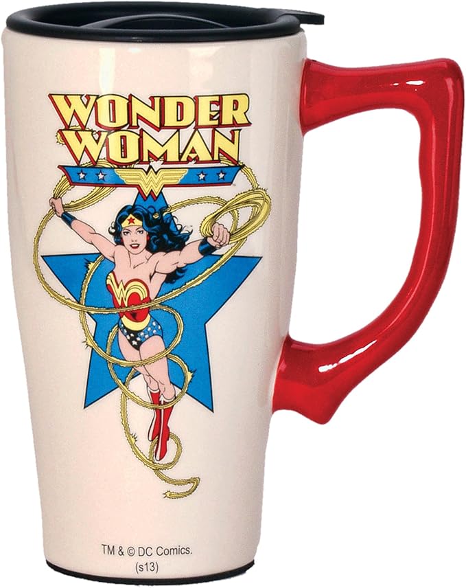 Spoontiques WONDER WOMAN TRAVEL MUG, 18 ounces