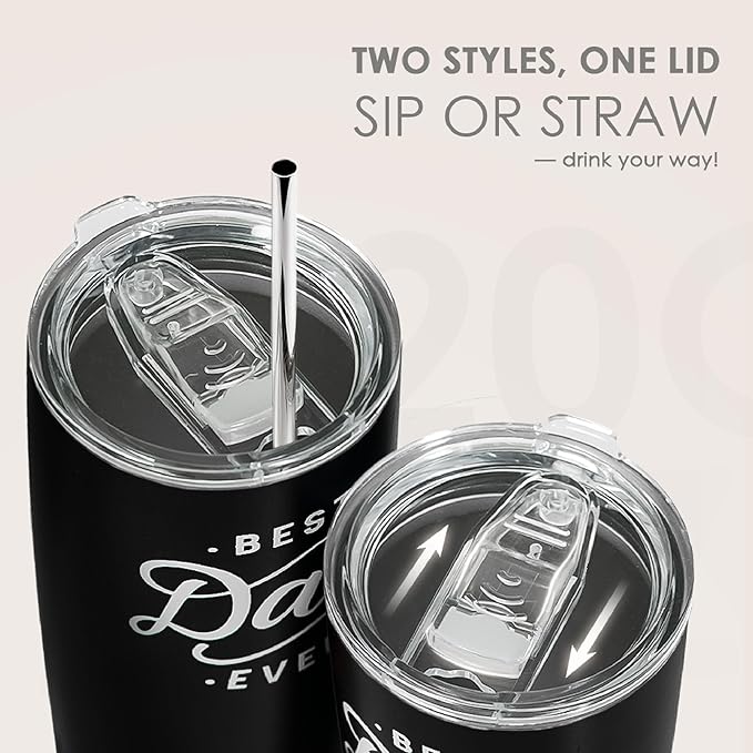 SANDJEST Dad Tumbler Gifts for Dad from Daughters Sons - 20oz Stainless Steel Insulated Coffee Travel Mug Christmas, Birthday, Father's Day Gift