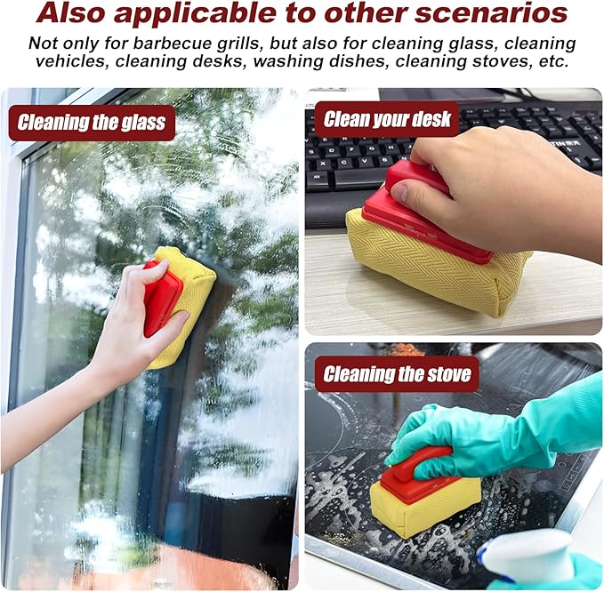 for Supower Grill Brush Replacement Head (No Handle) - Replaceable Brush Heads Bristle Free/Safe Cleaning Head Compatible for Cast Iron/Stainless Steel Grates (1 Pack)